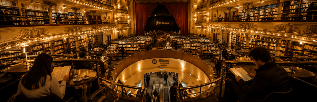 El Ateneo Grand Splendid durante el invierno en Buenos Aires