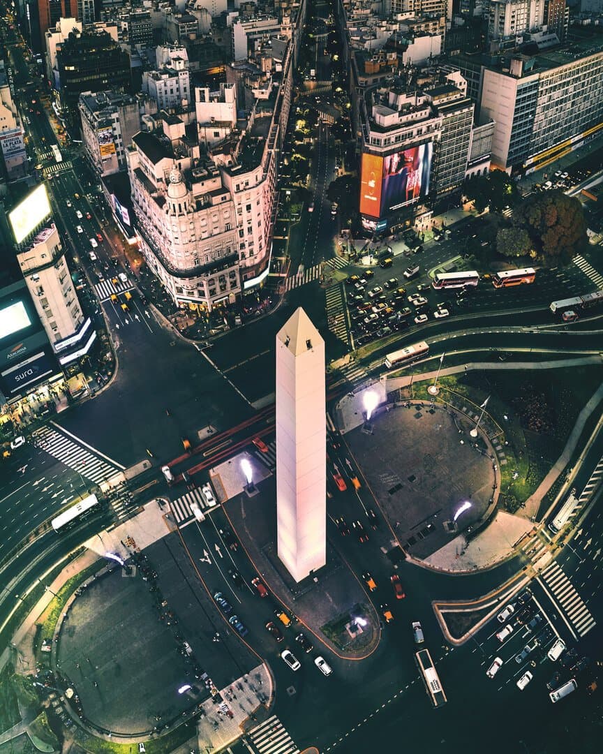 Vista aérea del Obelisco
