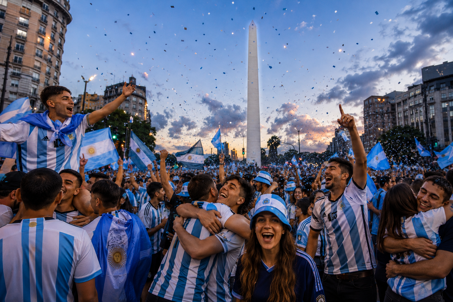 Cómo se vive el Mundial en Buenos Aires durante los festejos frente al Obelisco