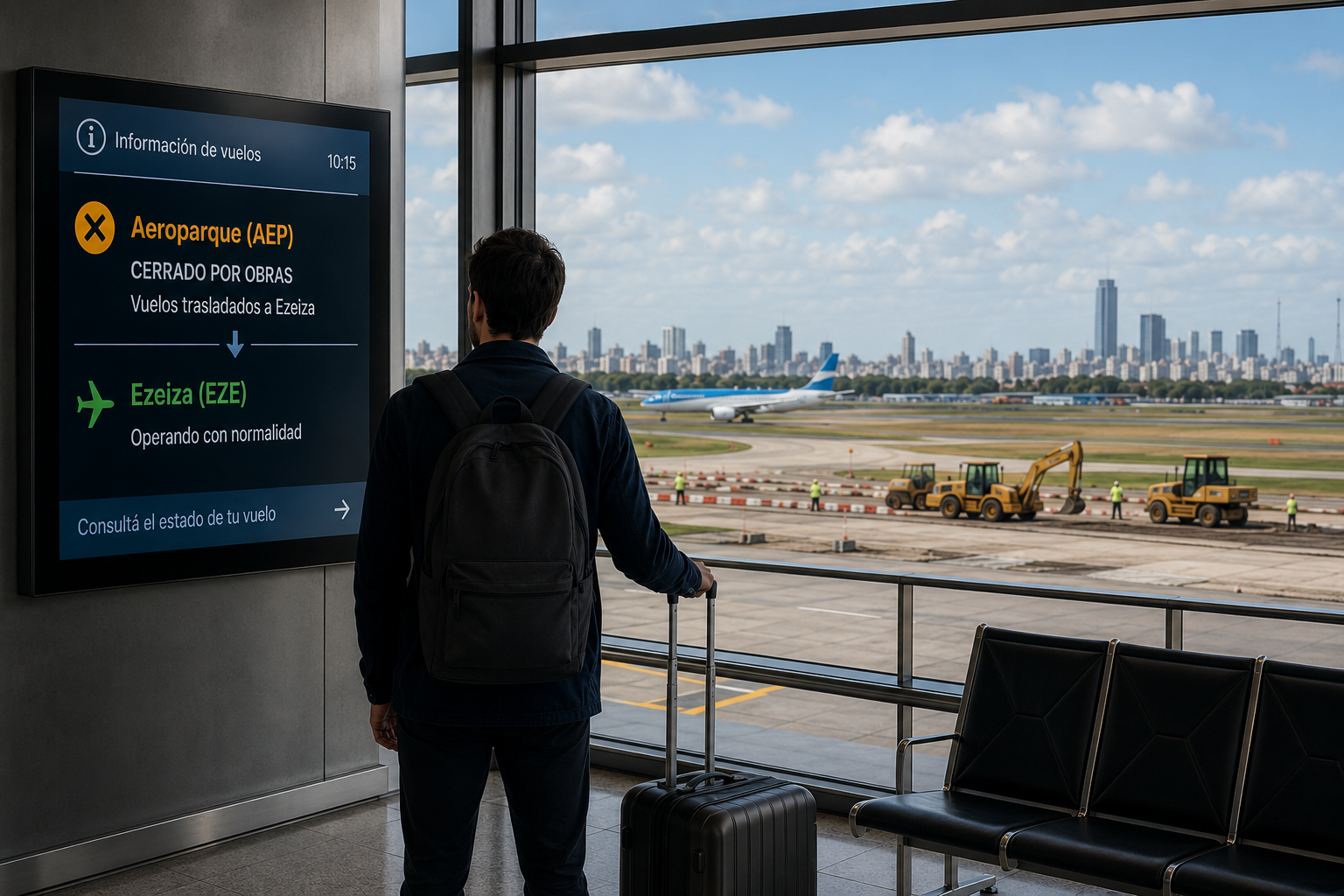 Cierre de Aeroparque por obras y vuelos trasladados a Ezeiza